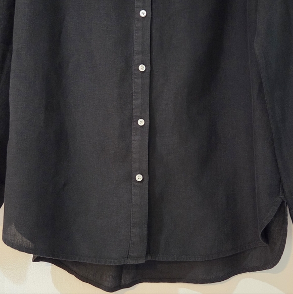 Women's J. McLaughlin Black Britt Linen Blouse, Size L - Picture 6 of 13